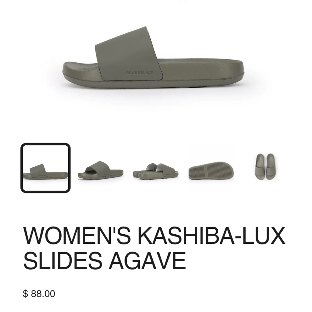 Brand Black Kashiba Lux Slides Agave